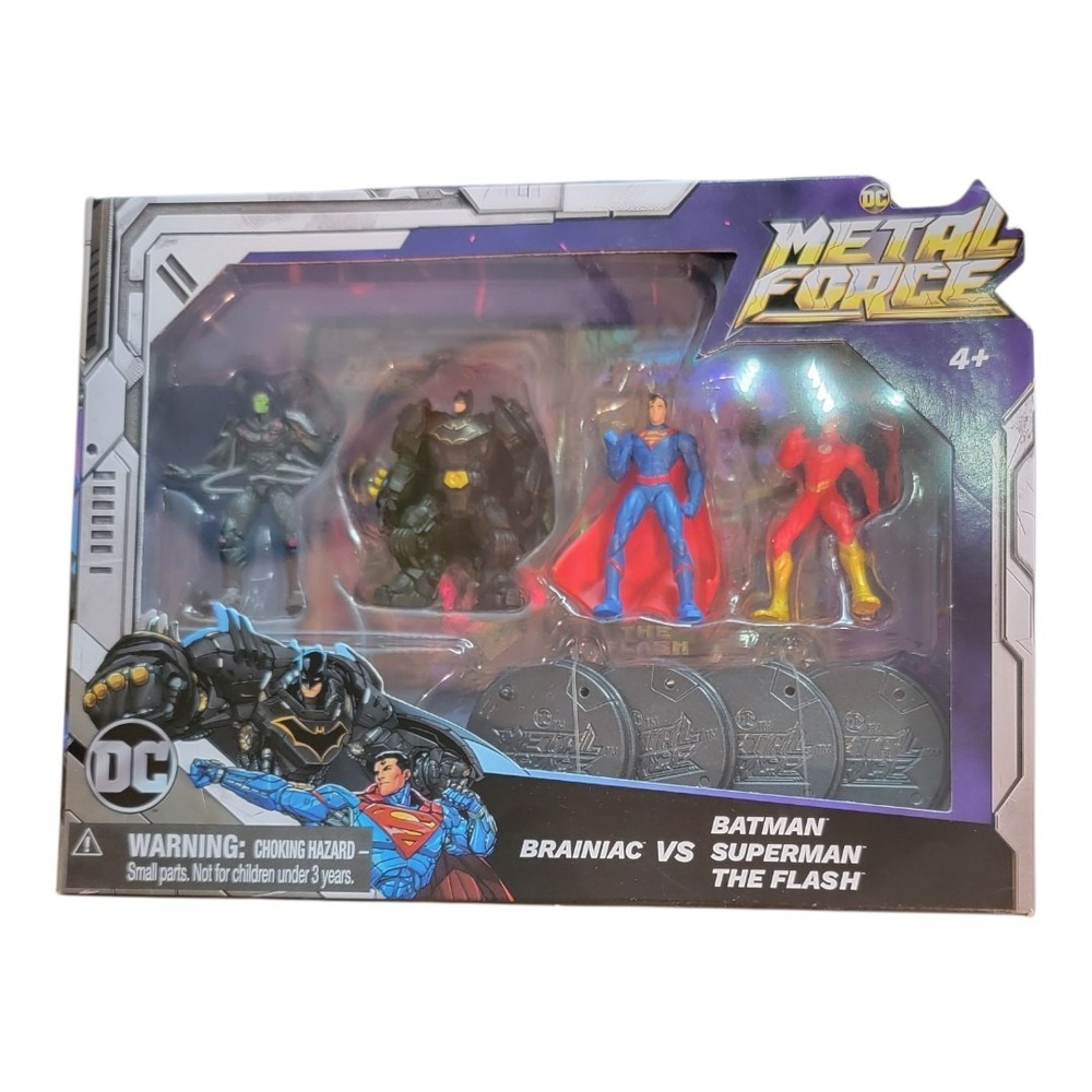 DC Metal Force Batman‎ Brainiac Superman The Flash 4+ Figures Set